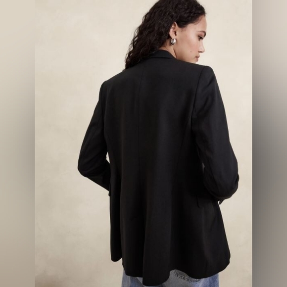 NWT Banana Republic Slim Italian Wool Blazer Black - Picture 3 of 6